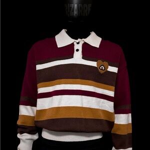 Striped Burgundy and Brown Aelfric Eden Sweater
